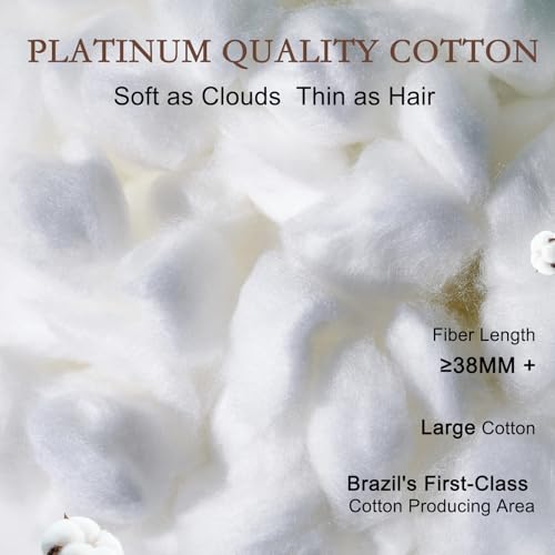YOUR MOON Luxurious Summer/Spring Lightweight Mulberry Silk Comforter King Size,100% Natural Long Strand Silk Fill Duvet Blankets, Luxury Bedding Summer, Noiseless Cotton Shell (White) YOUR MOON