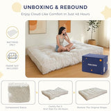 MAXYOYO 8" Futon Mattress, Full Size Extra Thick Futons Sofa Couch Bed for Adults, Velvet Floor Mattress Shredded Foam Filling (Frame Not Included) MAXYOYO