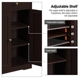 Yaheetech Bathroom Floor Cabinet, Large Storage Space Wooden Organizer with 1 Big Drawer, 3 Small Drawers & 2 Doors, Free-Standing Cupboard for Yaheetech