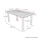 Miramar Contemporary White Washed Wood Rectangular Outdoor Dining Table CorLiving