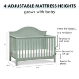 Carter's by DaVinci Nolan 4-in-1 Convertible Crib in Light Sage, Greenguard Gold Certified DaVinci