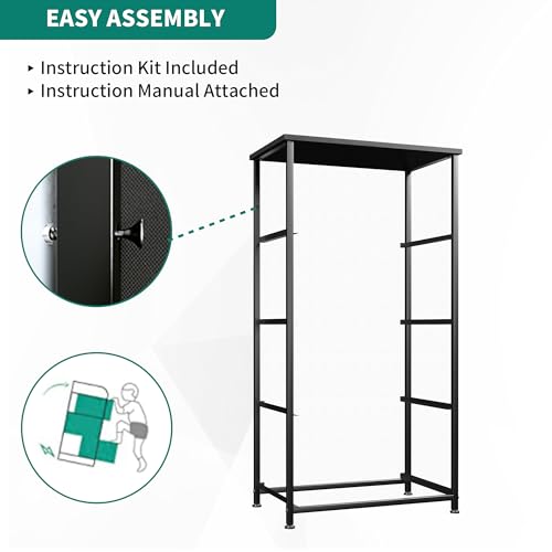 YITAHOME Dresser with 4 Drawers - Fabric Storage Tower, Organizer Unit for Bedroom, Hallway, Closets - Sturdy Steel Frame, Wooden Top & Easy Pull Fabric Bins (Charcoal Black Wood Grain) YITAHOME