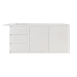 homary 72" Kitchen Island with Storage Kitchen Cabinet Marble Veneered Top Large Island Table with Seating homary