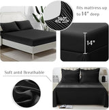 JOLLYVOGUE California King Comforter Set, Ultra-Soft Bed in a Bag Cal King Size 7 Pieces, Oeko-TEX Certified Bedding Set with Down Alternative Comforter, Sheets, Pillowcases & Shams, Black JOLLYVOGUE