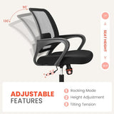 NEO Chair Office Desk Ergonomic Mesh Computer Chair with Lumbar Support Adjustable Height Swivel Rolling Wheels Comfy Mid Back Task Chair for Home Bedroom Vanity Study (Black) NEO CHAIR