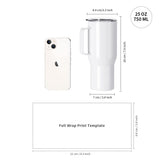 PYD Life Sublimation Tumblers Blanks 25 OZ White Coffee Travel Car Stainless Steel Tumbler Cups with Leakproof Lid and Handle, Sublimation Mugs for Cricut Mug Press and Tumbler Heat Press Print 2 Pack PYD Life