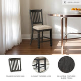Signature Design by Ashley Tyler Creek Farmhouse 24.38" Counter Height Upholstered Barstool, Set of 2, Almost Black Signature Design by Ashley