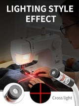 Magnetic Positioning Quilting Light for Sewing Machine Laser Miter Saw Seam Accessories Guide Stitch Straight Line Red with Accurate Alignment Sticker Heat Press Marking System Lazer (Crosslight-USB) ADGHK