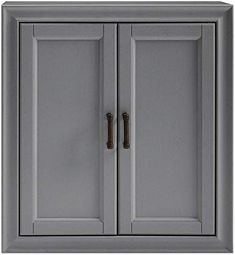 Crosley Furniture Tara Wall Mounted Bathroom Storage Medicine Cabinet with Shelves, Vintage Gray Crosley Furniture