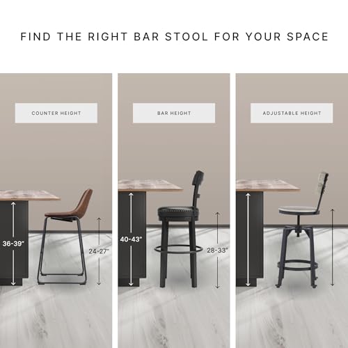 Signature Design by Ashley Tyler Creek Farmhouse 24.38" Counter Height Upholstered Barstool, Set of 2, Almost Black Signature Design by Ashley