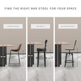 Signature Design by Ashley Robbinsdale Farmhouse Upholstered Barstool, Set of 2, X-Back, Nailhead Trim, Wood, 24.75" H, White & Light Gray Signature Design by Ashley