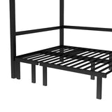 Bellemave Full Over Full Futon bunk Bed, Lower bunk can be Pulled Out in Three Sections, Loft Bed with Sofa for Teens, Adults, Bedroom, Black(Excluding Cushions and mattresses) Bellemave
