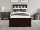 AFI Espresso Becket Twin XL Solid Wood Low Profile Platform Bed with Footboard AFI