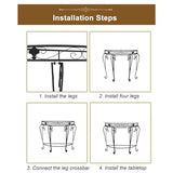 PFJERSIYC Half Moon Console Table with Metal Scroll Legs, Faux Marble Top Entryway Table, Semi Circle Sofa Accent Foyer Table for Living Room, Hallway, Entrance, Small Spaces(Gold,24x12x27.5in) PFJERSIYC