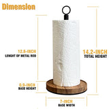WILDMOS Paper Towel Holder Countertop,Solid Acacia Wood with Thick Metal Base,Black Paper Towel Holder for Farmhouse Kitchen,Wooden Paper Towel Holder Stand. WILDMOS