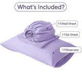 LONAVA Twin Sheet Set 3 Pieces,Lavender Ultra Soft & Breathable Microbifer Sheets, 1600 Thread Count Hotel Luxury Oeko-Tex Bed Sheets, 14-16 Inch Deep Pocket Durable Wrinkle Free Sheets LONAVA
