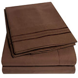 1500 Supreme Collection King Sheet Sets Brown - Luxury Hotel Bed Sheets and Pillowcase Set for King Mattress - Extra Soft, Elastic Corner Straps, Deep Pocket Sheets, King Brown Sweet Home Collection