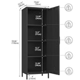 Steehoom Metal Storage Cabinet, Steel File Locker with 3 Shelves 59.06-inch high for School, Living Room, Bedroom, Office (Black) Steehoom