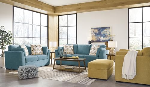 Signature Design by Ashley Keerwick Scandinavian Sofa with 4 Toss Pillows, Blue Signature Design by Ashley