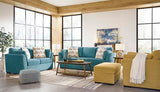 Signature Design by Ashley Keerwick Scandinavian Loveseat with 4 Toss Pillows, Blue Signature Design by Ashley