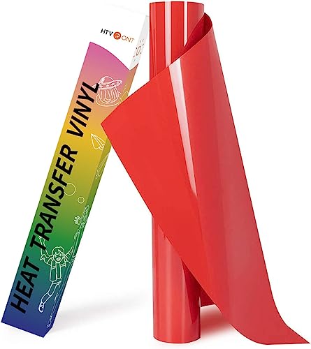 HTVRONT HTV Heat Transfer Vinyl - 12" x 8ft Red HTV Vinyl for Shirts, Red Iron on Vinyl for All Cutting Machine - Easy to Cut & Weed for Heat Transfer Design HTVRONT
