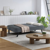 Serta Fairwood 66.1" Convertible Futon Sofa, Short Twin Size, Modern Boho, Dream Coil Comfort, Fingerguard Pinch Point Protection, Soft Woven Polyester Fabric, Charcoal Serta