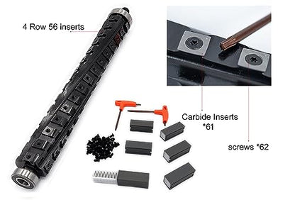 13 Inch Spiral Cutter Head and Helical Cutter Head for Dewalt DW735(Upgrade to 56 Inserts and Accessoris 61pcs Carbide Inserts) - WoodArtSupply