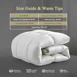 KUSNUG Hotel Luxury Down Fibers Comforter Twin Size - All Season Duvet Insert with Egyptian Cotton Blend Shell, High Fill-Power Hypoallergenic Fluffy Down Feather Fibers Filled, White 68x90 Inch KUSNUG