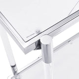 WAQINBR Silver Narrow Console Table Sofa Table for Living Room, Entryway Table with Storage, Acrylic Sofa Table Narrow Long with Tempered Glass Top, 43.3" W Rectangular Glass Table… WAQINBR