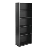 Mainstay` 71" 5-Shelf Standard Bookcase (Black) Mainstay