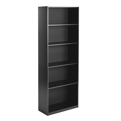 Mainstay` 71" 5-Shelf Standard Bookcase (Black) Mainstay