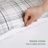 Gogreen 100% Cotton Duvet Cover Set - 2 Piece Soft Breathable Bedding Set, All Season Comforter Cover with Zipper Closure & Corner Buttons, Includes 2 Pillowcases (Christmas Plaid, Twin Size) Gogreen