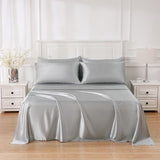 Sleeplite 4 Piece Luxury Satin Bed Sheets Set with Pillowcases - Ultra Soft & Silky, Hypoallergenic & Wrinkle-Free, Hotel Quality Comfort Bedding, Size Twin, Medium Grey Sleeplite