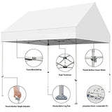 Eurmax USA Patented 10x10 Pop Up Canopy Tent Party Tent Commercial Instant Canopies Shelter with Heavy Duty Roller Bag,Bonus 4 Sand Bags (Snow White) Eurmax