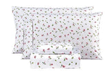 Mooreeke Full Sheets Set - 4 Pieces Soft Breathable Microfiber Bed Sheet Set - Pink Flower Green Leaf Pattern Sheet Set - Deep Pocket Non-Slip Floral Printed Fitted Sheet Included for All Season Mooreeke