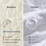 Bedsure Quilts Queen Size - Ultra Soft Pre-Washed Cloud-Like Bedding, All-Season Lightweight Comforter for Country Bedroom, Leaf Design Coverlet in Cream Yellow, 90 x 96 Inches Bedsure