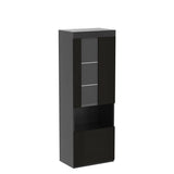 AMERLIFE Modern 71in Tall LED Bookcase Storage Cabinet with Glass Doors - Set of 2 AMERLIFE