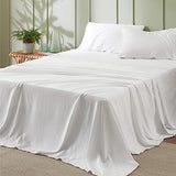 Bedsure Queen Sheet Set - 4 Pieces Soft Queen Size Sheets - Breathable & Cooling - Hotel Luxury - Easy Care Polyester Microfiber Bedding for Women, Men, Bright White Bedsure
