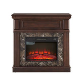 CKEASEAN 42 inch Electric Fireplace with Mantel, Portable Freestanding Wood Stove with Remote Control, 23'' Fireplace Insert Heater,1400W Realistic 3D Flame Stacked Stone Surround (42" W Dark Cherry) CKEASEAN