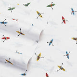 Eddie Bauer - Twin Sheet Set, Cotton Percale Bed Sheets, Crisp & Cool Home Decor, Dorm Room Essentials (Kayaks White, Twin) Eddie Bauer