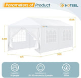HOTEEL 10x20 Party Tent with 6 Removable Sidewalls for Parties, Carpas para Fiestas, Weddings, BBQ, Waterproof Outdoor Event Canopy, Patio Camping Gazebo, White Hoteel