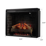 Modern Ember Uptown 33" Smart Electric Fireplace Insert with Remote Control, Compatible with Alexa - 1,000 Sq Ft Electric Heater with Realistic Flames and Log Set Modern Ember