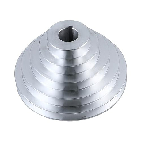 Mobestech Multi-Groove Wheel Heavy Duty Pulley A Type 5 Groove Pulley Drill Press Pulley 5-Step Pulley for V- Shaped Timing Belt Aluminum Alloy Mobestech
