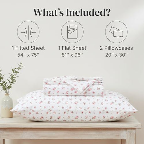 Modern Threads Silky Soft Microfiber and Wrinkle Free Sheets - Luxurious Microfiber Bed Sheets Includes Flat Sheet, Fitted Sheet with Deep Pockets, & Pillowcases Ivory, Full Modern Threads