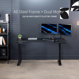 VIVO Electric Corner 58 x 35 in Dual Motor L Shape Motorized Stand Up Desk, Memory Height Adjustment, Reversible Black Top, Black Frame, DESK-KIT-E2RB VIVO