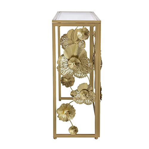 A&B Home Gold Console Table with Mirrored Glass Top - Mid Century Modern Console Table with Metal Frame for Living Room Entryway Foyer Hallway, 40" x 12" x 31" A & B Home