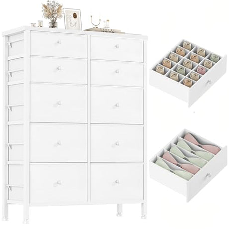 BOLUO White Night Stand with Drawers 3 Drawer Dresser for Bedroom, Tall Nightstand for Closet Dorm Modern Bedside Table BOLUO