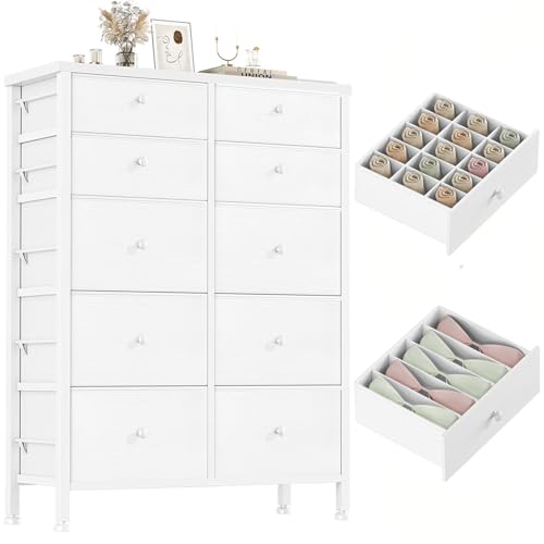 BOLUO White Night Stand with Drawers 3 Drawer Dresser for Bedroom, Tall Nightstand for Closet Dorm Modern Bedside Table