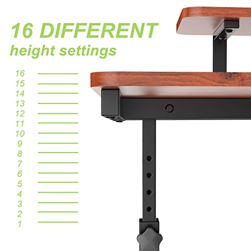 EUREKA ERGONOMIC Height Adjustable Standing Desk, Mobile Desk with Detachable Hutch 41", Teak EUREKA ERGONOMIC