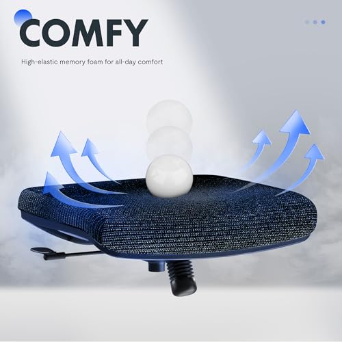 FLEXISPOT OC3 Cloud Ergonomic Office Chair with Footrest, Mesh Back Computer Chair, Home Office Desk Chairs, with Adjustable Lumbar Support/3D Headrest/Reliable Base, Elastic Foam Seat, Black, Cloud-F FLEXISPOT